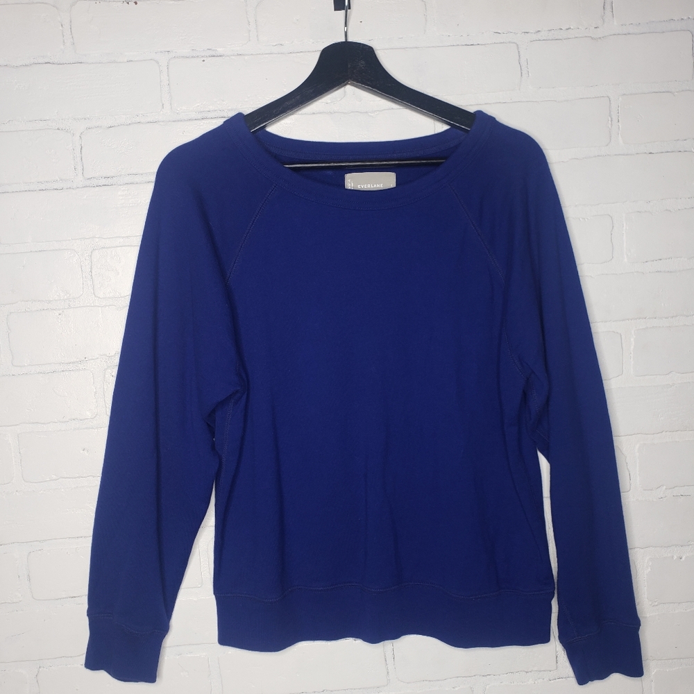 Everlane Cotton Crewneck Cobalt Blue Sweatshirt
